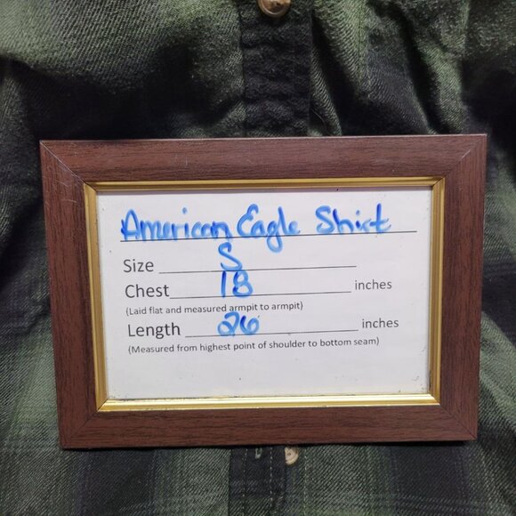 American Eagle Ahh Mazingly Soft Boyfriend Flip Flannel Shirt Button Small Green - Picture 6 of 9